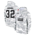 C.Browns #32 Jim Brown Player Arctic Camo Salute to Service Hoodies Limited Game Ldoa Stitched Jerseys