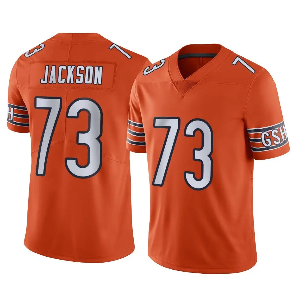 C.Bears #73 Jonah Jackson Player Orange Alternate Vapor Limited Home Game Ldoa Stitched Jerseys