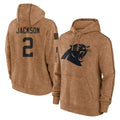 C.Panthers #2 Michael Jackson Player Brown Salute to Service Hoodies Limited Ldoa Stitched Jerseys