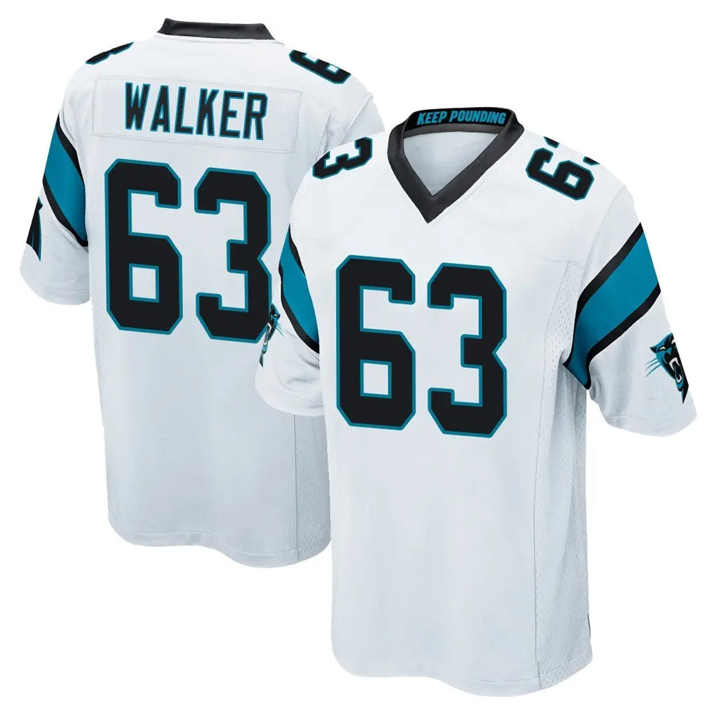 C.Panthers #63 Rasheed Walker Player White Game Ldoa Stitched Jerseys