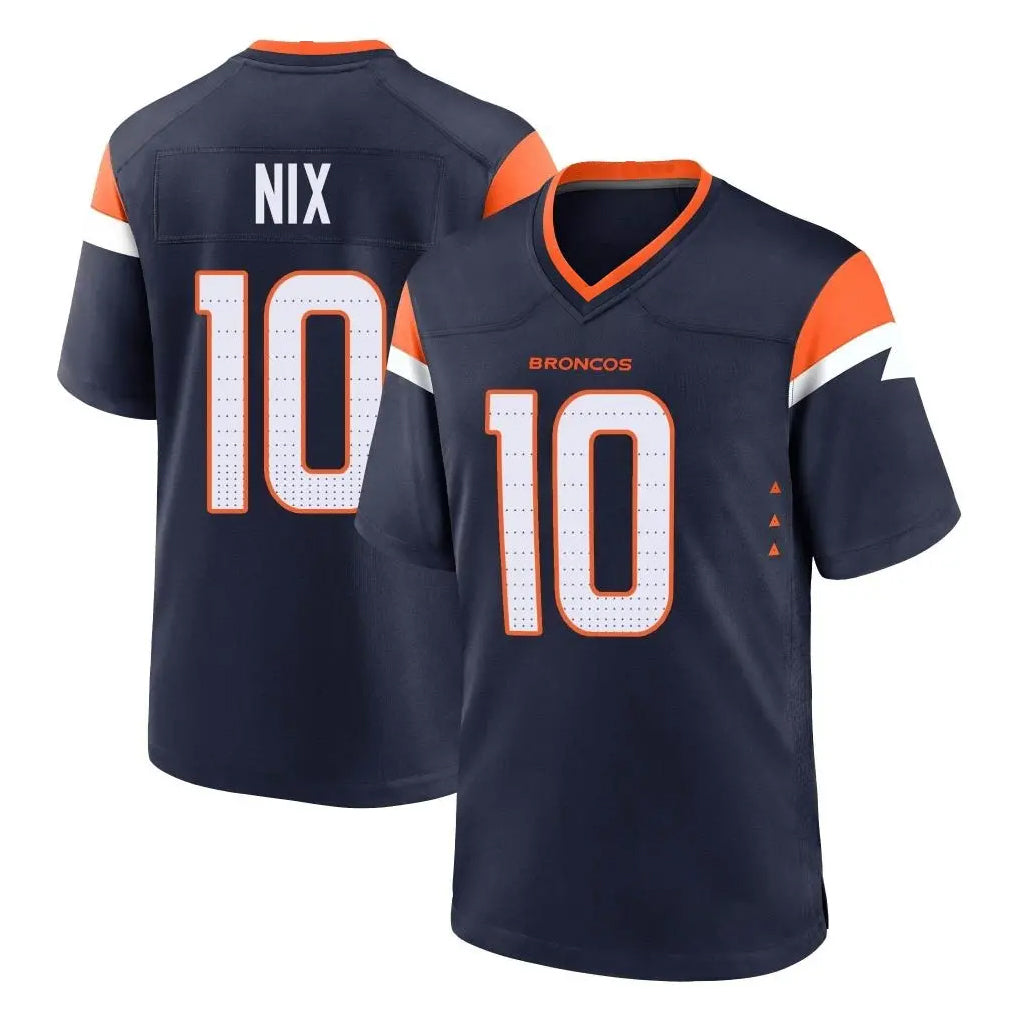 D.Broncos #10 Bo Nix Player Navy Home Game Ldoa Stitched Jerseys