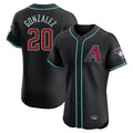 A.Diamondbacks #20 Luis Gonzalez Player Black Limited Elite Home Game Ldoa Stitched Jerseys