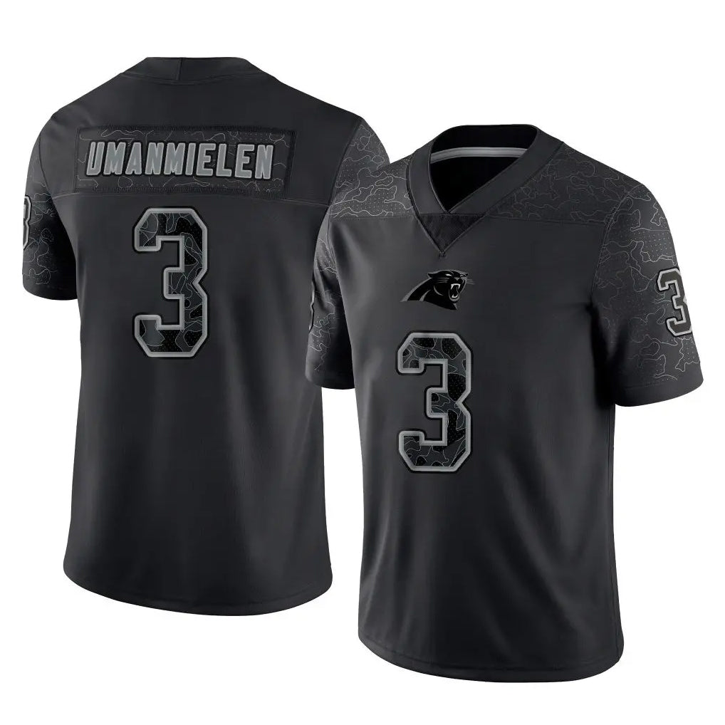 C.Panthers #3 Princely Umanmielen Player Black Limited Reflective Game Ldoa Stitched Jerseys