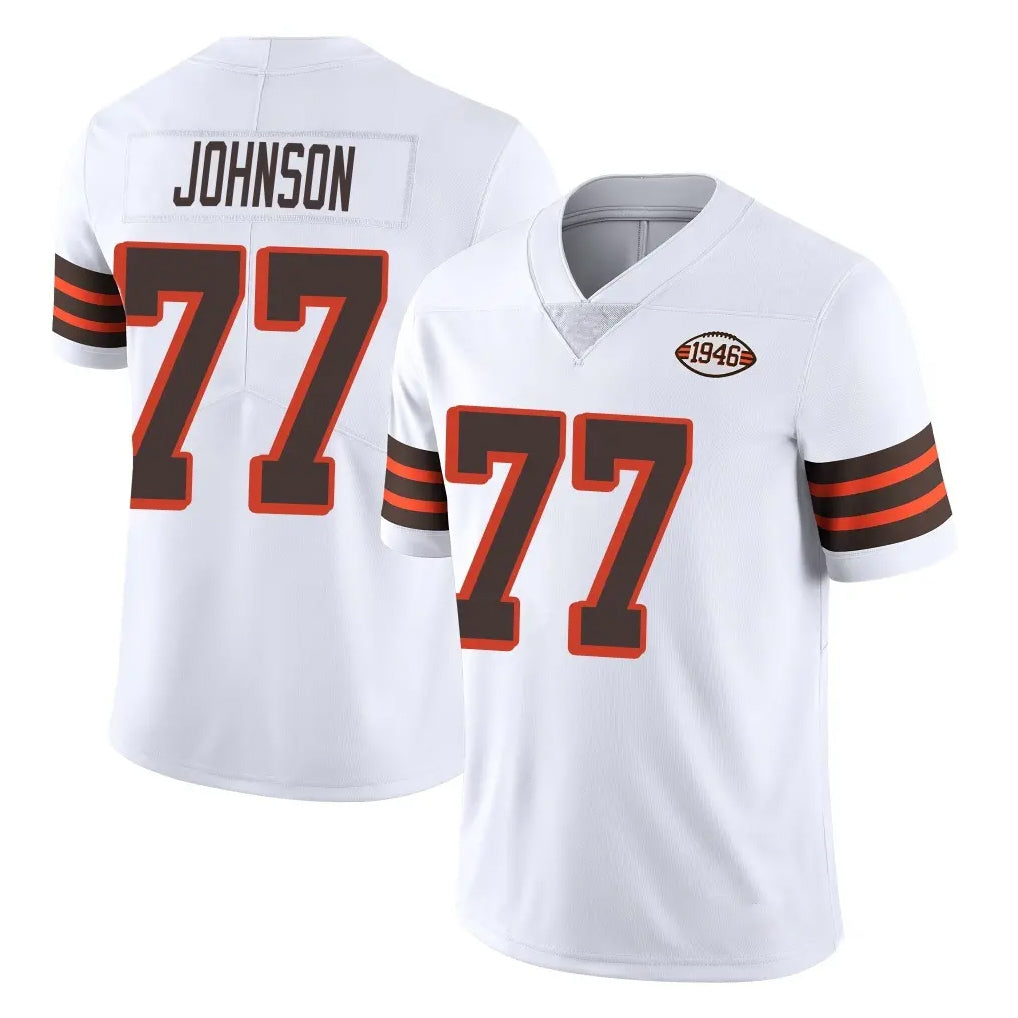 C.Browns #77 Zion Johnson Player White Limited  Vapor 1946 Collection Alternate Game Ldoa Stitched Jerseys