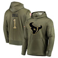 H.Texans #1 Tank Dell Player Olive Salute to Service Pullover Hoodies Home Game Ldoa Stitched Jerseys