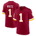 W.Commanders #1 Rachaad White Player Burgundy Game Home Ldoa Stitched Jerseys