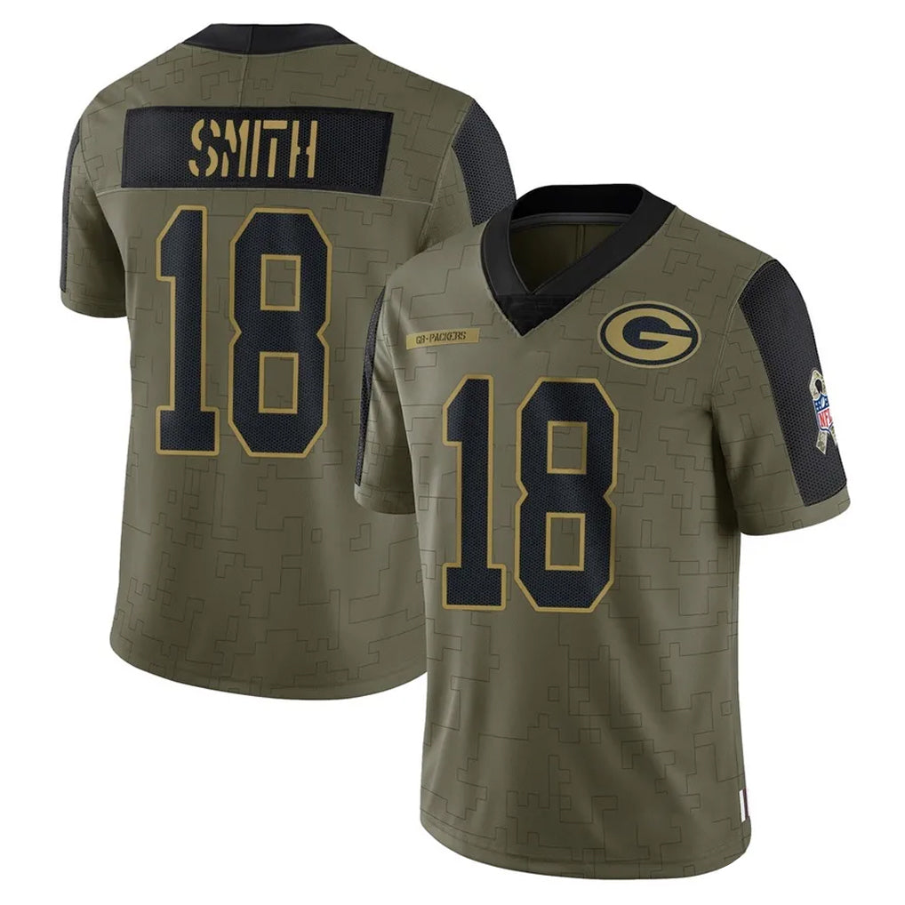 GB.Packers #18 Jonnu Smith Player Olive Salute To Service Limited Game Ldoa Stitched Jerseys