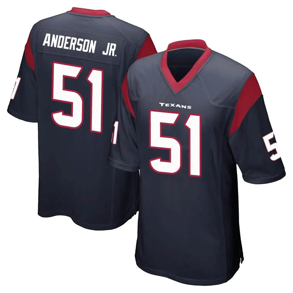 H.Texans #51 Will Anderson Jr. Player Navy Home Game Ldoa Stitched Jerseys