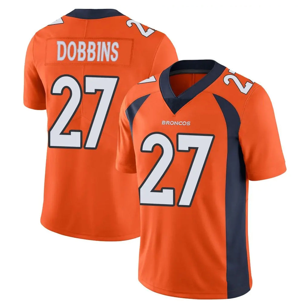 D.Broncos #27 J.K. Dobbins Player Orange Color Vapor Untouchable Limited Game Ldoa Stitched Jerseys