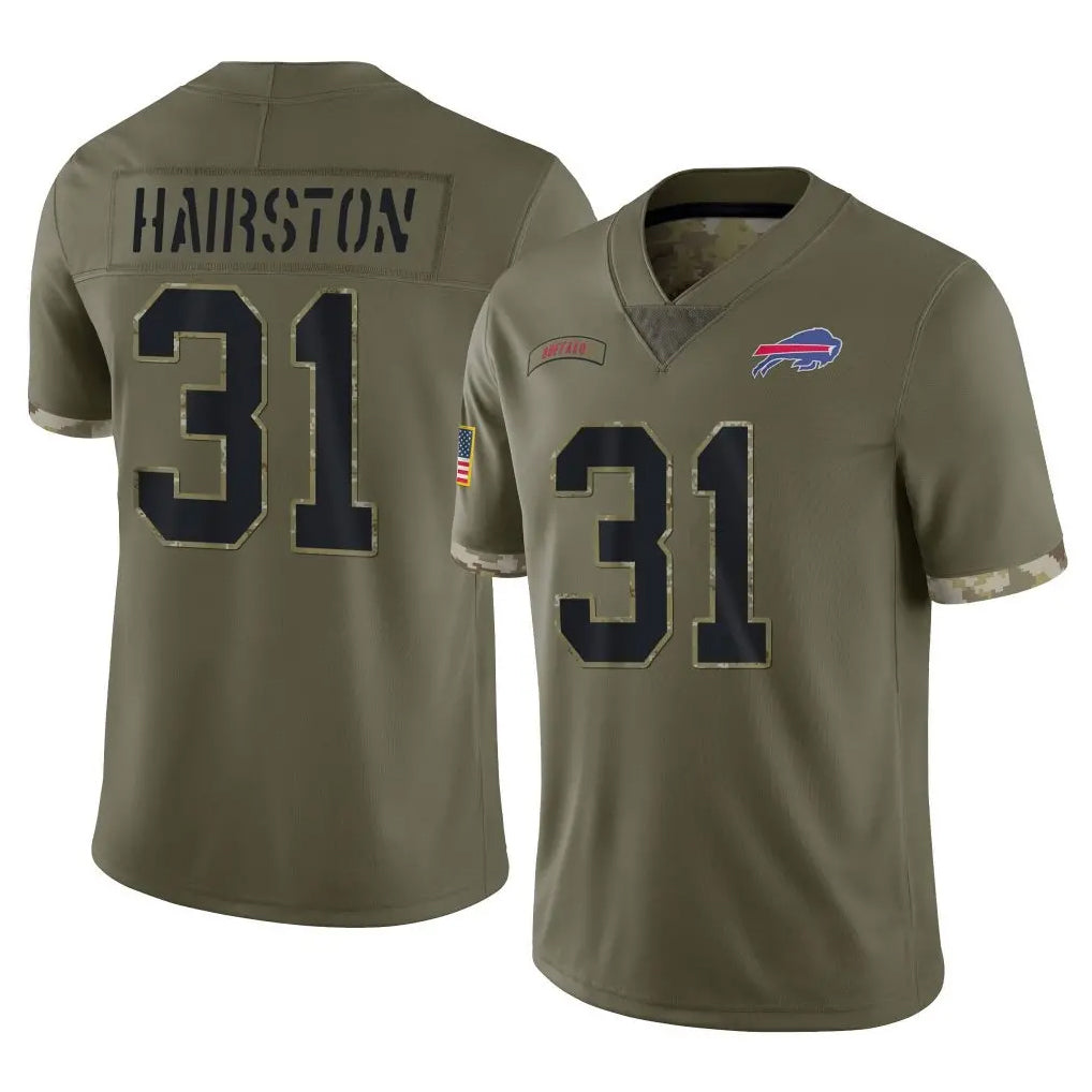 B.Bills #31 Maxwell Hairston Player Olive Salute To Service Game Ldoa Stitched Jerseys