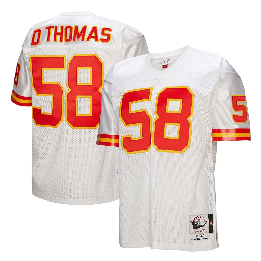 KC.Chiefs #58 Derrick Thomas Player White Mitchell & Ness 1994 Throwback Retired Ldoa Stitched Jerseys
