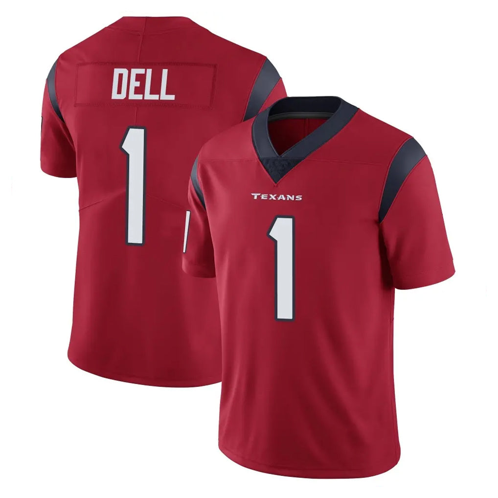 H.Texans #1 Tank Dell Player Red Limited Vapor Untouchable Home Game Ldoa Stitched Jerseys