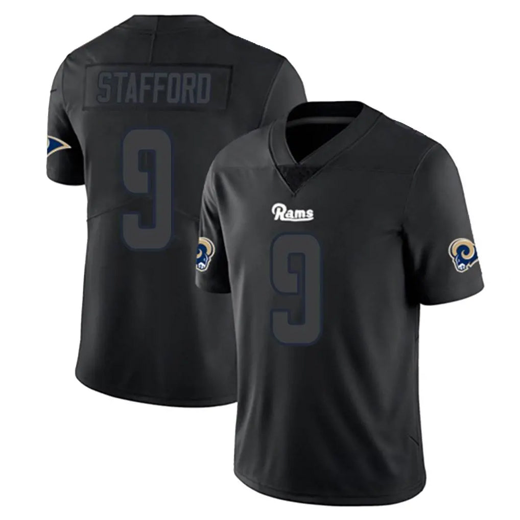 LA.Rams #9 Matthew Stafford Player Black Impact Limited Home Game Ldoa Stitched Jerseys