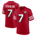 SF.49ers #7 De'Zhaun Stribling Player Red 80th Game Home Ldoa Stitched Jerseys