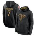 A.Falcons #7 Bijan Robinson Player Black Salute to Service Pullover Hoodies Ldoa Stitched Jerseys