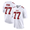 SF.49ers #77 Dominick Puni Player White Fashion Home Game Ldoa Stitched Jerseys