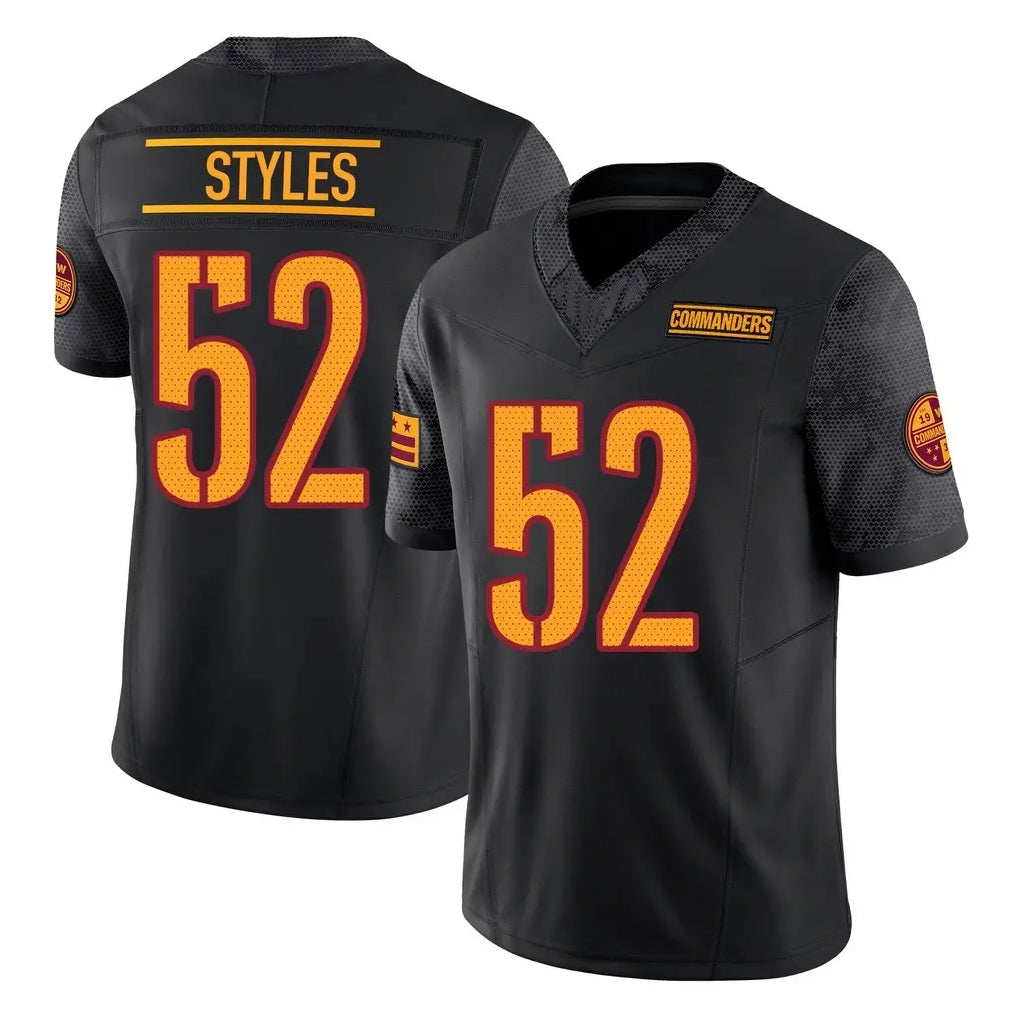 W.Commanders #52 Sonny Styles Player Black Limited Vapor F.U.S.E. Home Game Ldoa Stitched Jerseys