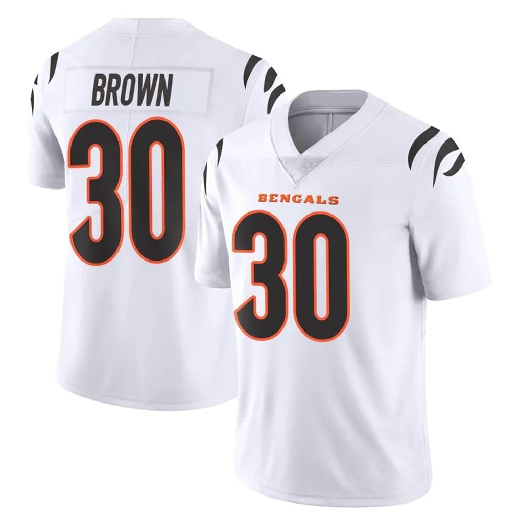 C.Bengals #30 Chase Brown Player White Vapor Untouchable Limited Home Game Ldoa Stitched Jerseys