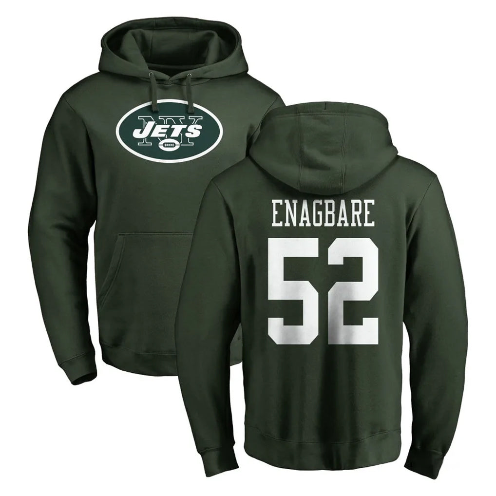 NY.Jets #52 Kingsley Enagbare Player Green LOGO Pullover Hoodies Limited Game Ldoa Stitched Jerseys