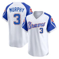 A.Braves #3 Dale Murphy Player White Throwback Cooperstown Collection T-shirt Game Ldoa Stitched Jerseys