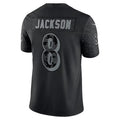 B.Ravens #8 Lamar Jackson Player Black REFLECTIVE Limited Ldoa Stitched Jerseys