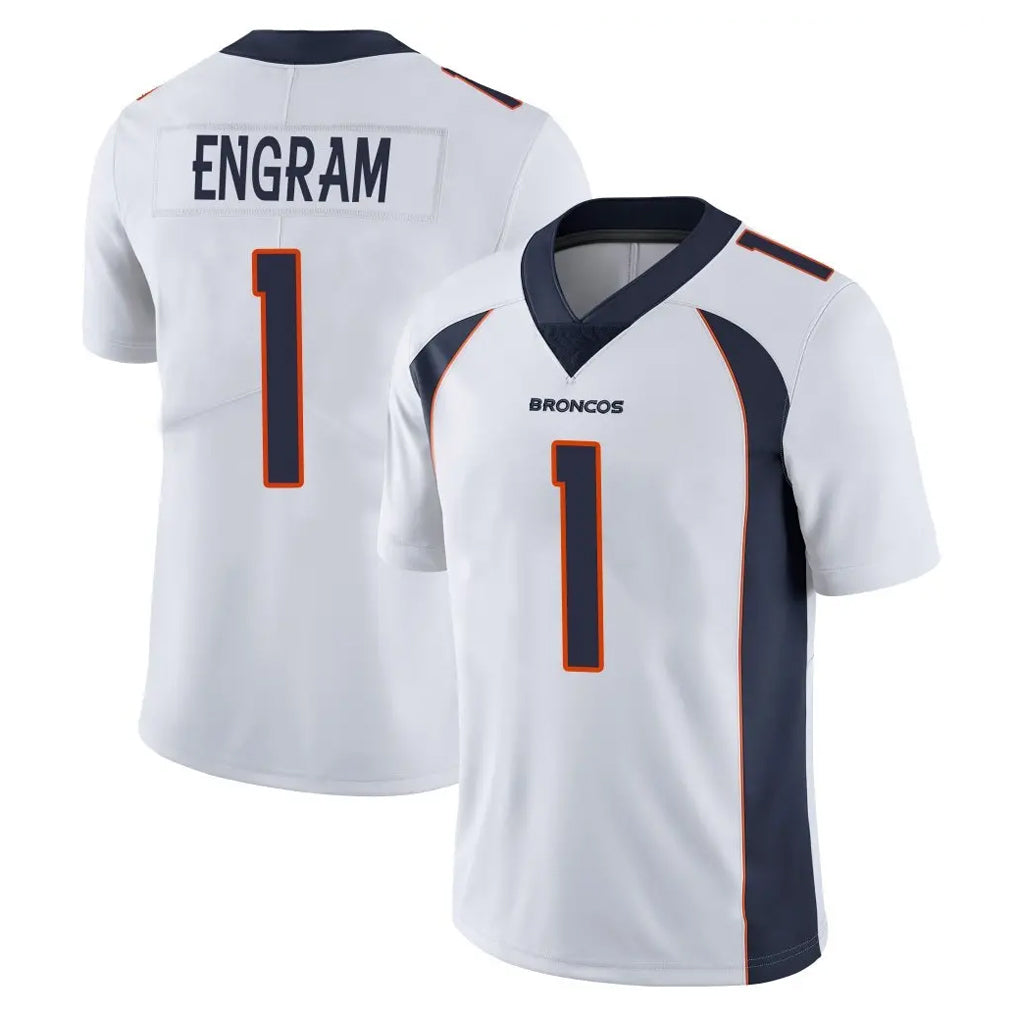 D.Broncos #1 Evan Engram Player White Vapor Untouchable Limited Home Game Ldoa Stitched Jerseys