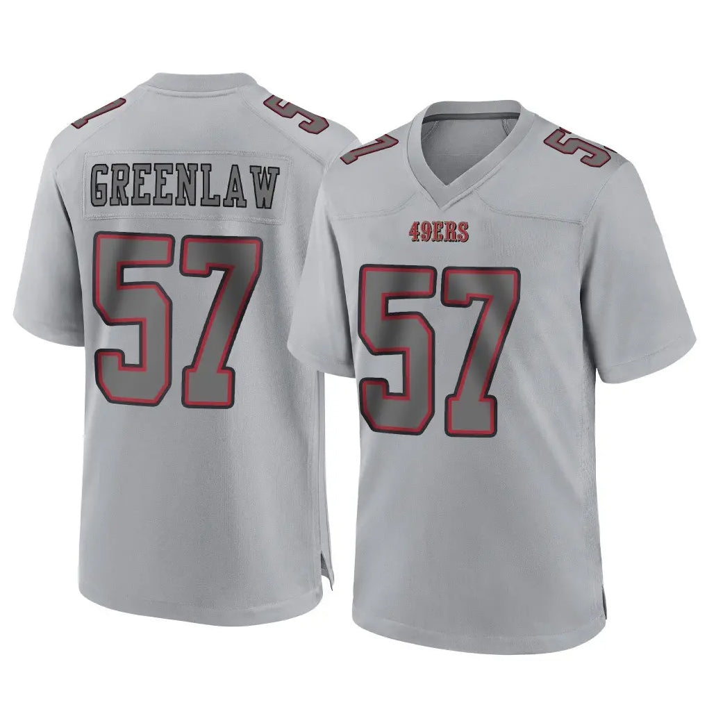 SF.49ers #57 Dre Greenlaw Player Gray Atmosphere Fashion Home Game Ldoa Stitched Jerseys