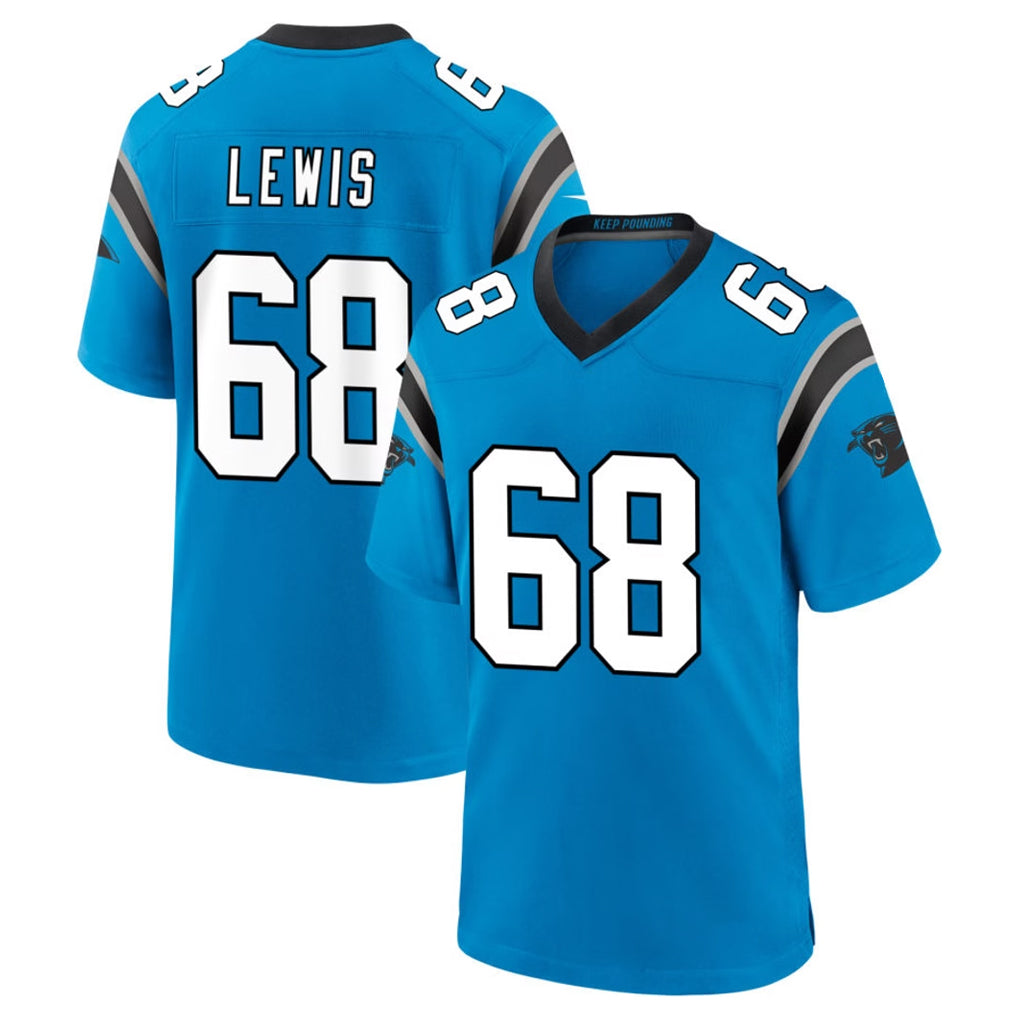 C.Panthers #68 Damien Lewis Player Blue Home Game Ldoa Stitched Jerseys