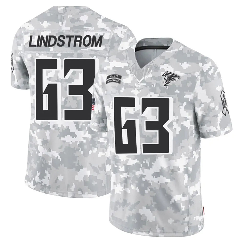 A.Falcons #63 Chris Lindstrom Player Arctic Camo Salute to Service Limited Ldoa Stitched Jerseys