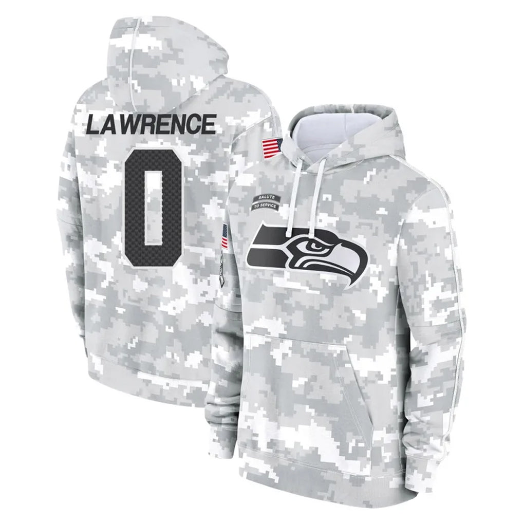 S.Seahawks #0 DeMarcus Lawrence Player Arctic Camo Limited Salute to Service Pullover Hoodies Game Ldoa Stitched Jerseys
