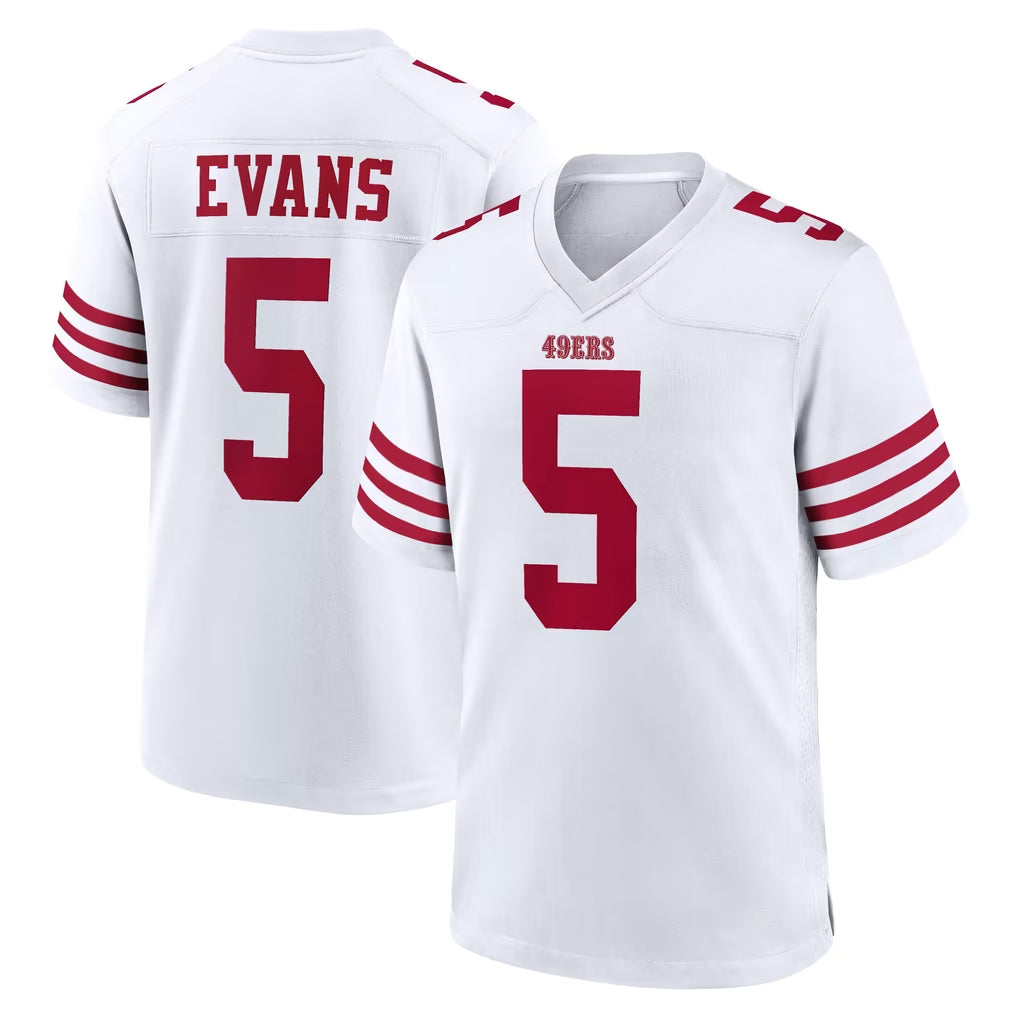 SF.49ers #5 Mike Evans Player White Game Home Ldoa Stitched Jerseys