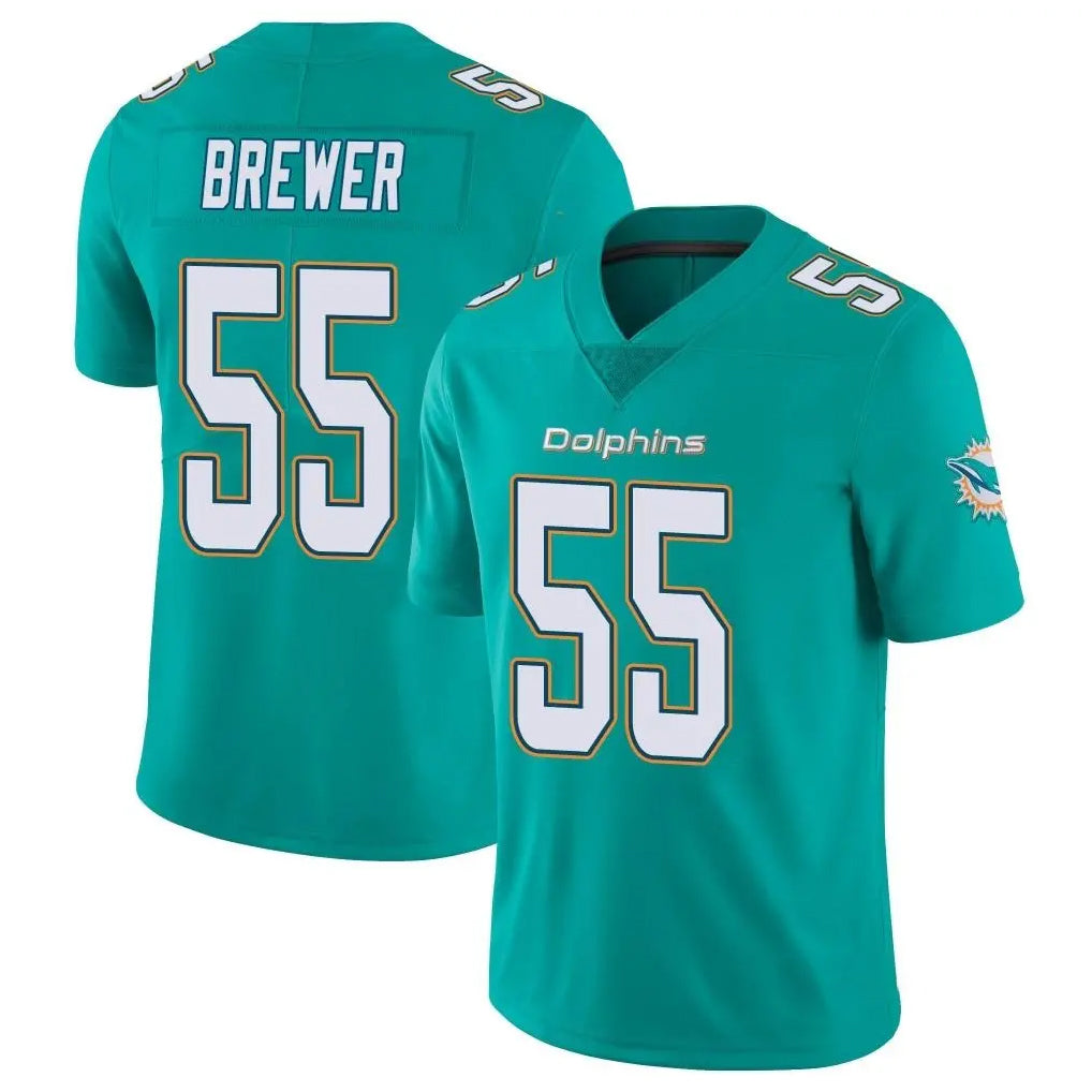 M.Dolphins #55 Aaron Brewer Player Aqua Limited Vapor Untouchable Home Game Ldoa Stitched Jerseys