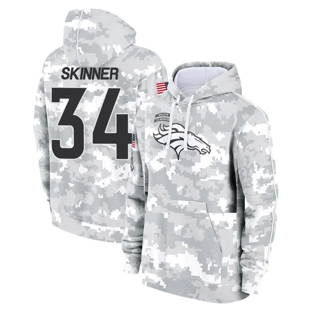 D.Broncos #34 JL Skinner Player Arctic Camo Salute to Service Hoodies Limited Game Ldoa Stitched Jerseys