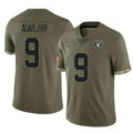 LV.Raiders #9 Jalen Nailor Player Olive Salute To Service Limited Ldoa Stitched Jerseys