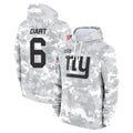 NY.Giants #6 Jaxson Dart Player Arctic Camo Salute to Service Pullover Hoodies Limited Game Ldoa Stitched Jerseys