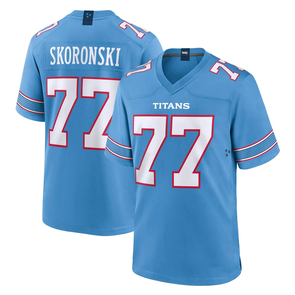 T.Titans #77 Peter Skoronski Player Light Blue 2026 Game Home Ldoa Stitched Jerseys