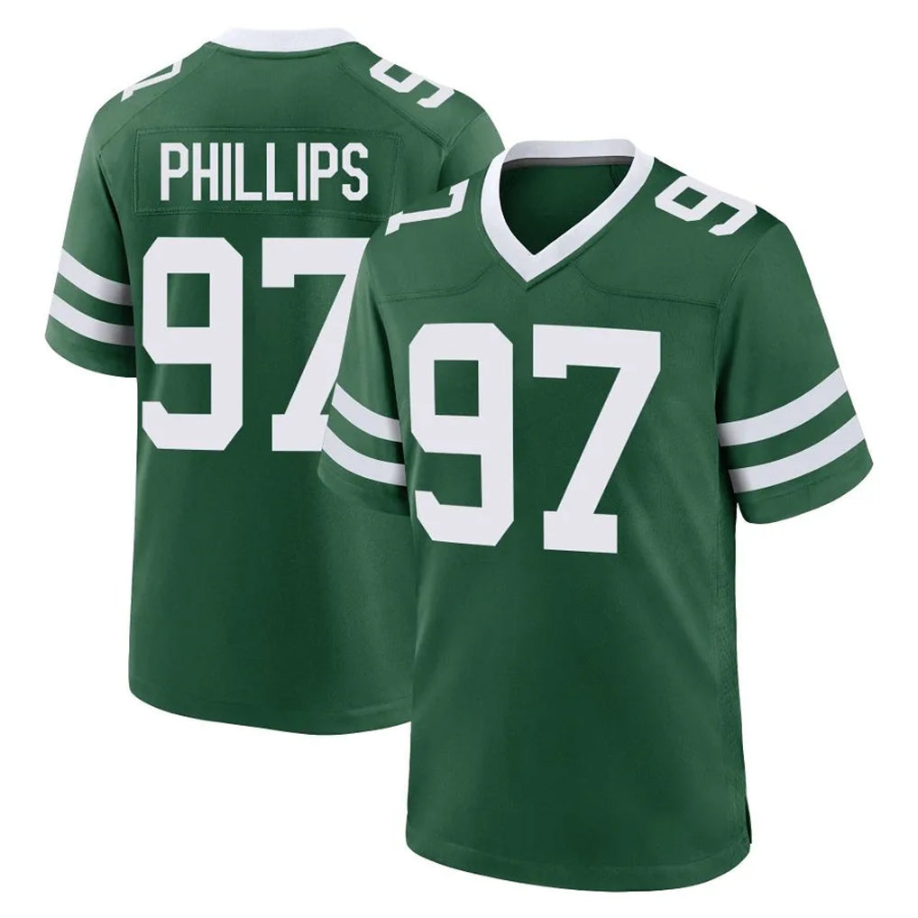 NY.Jets #97 Harrison Phillips Player Green Legacy Home Game Ldoa Stitched Jerseys