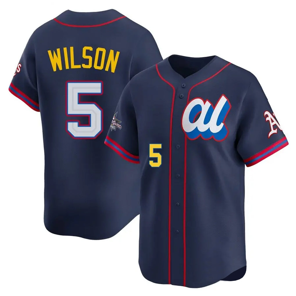 Athletics #5 Jacob Wilson Player Navy American League All-Star Edition Limited Game Ldoa Stitched Jerseys
