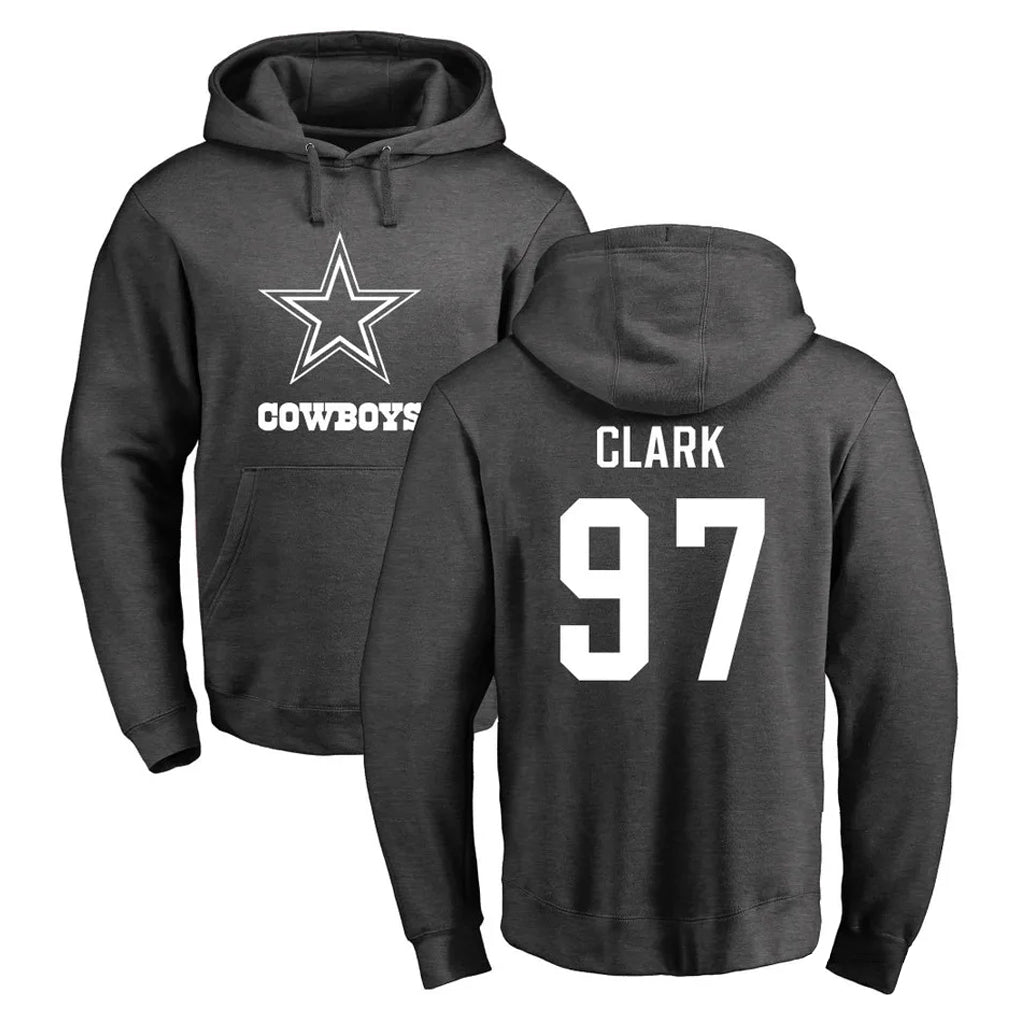 D.Cowboys #97 Kenny Clark Player Ash One Color Pullover Hoodie Limited Ldoa Stitched Jerseys
