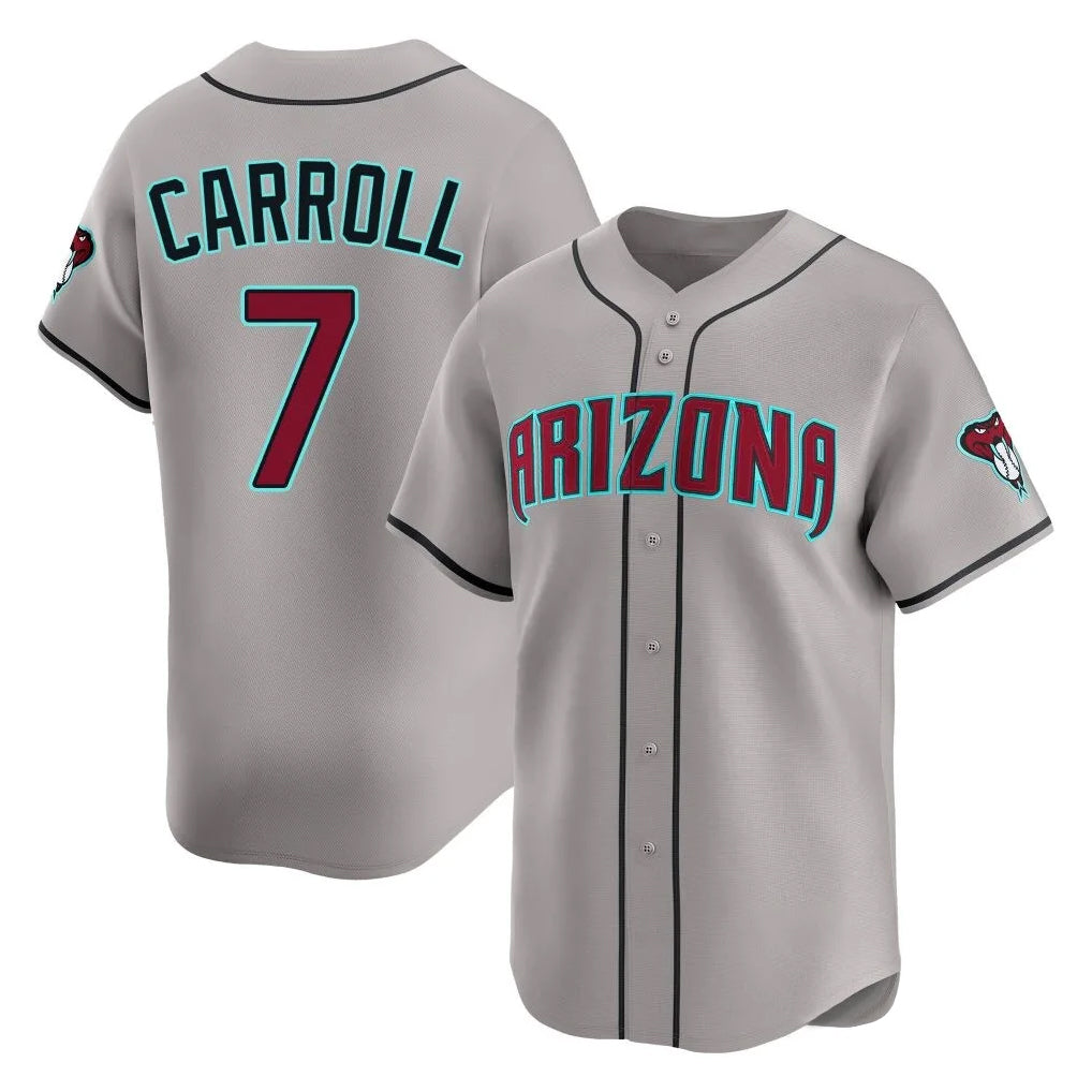 A.Diamondbacks #7 Corbin Carroll Player Gray Road Limited Home Game Ldoa Stitched Jerseys