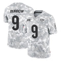 C.Bengals #9 Joe Burrow Player Arctic Camo Salute to Service Limited Ldoa Stitched Jerseys