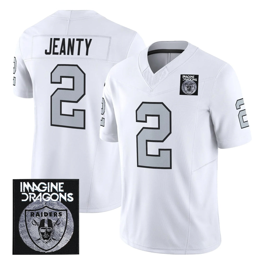 LV.Raiders #2 Ashton Jeanty Player White Vapor Limited Home Game Ldoa Stitched Jerseys