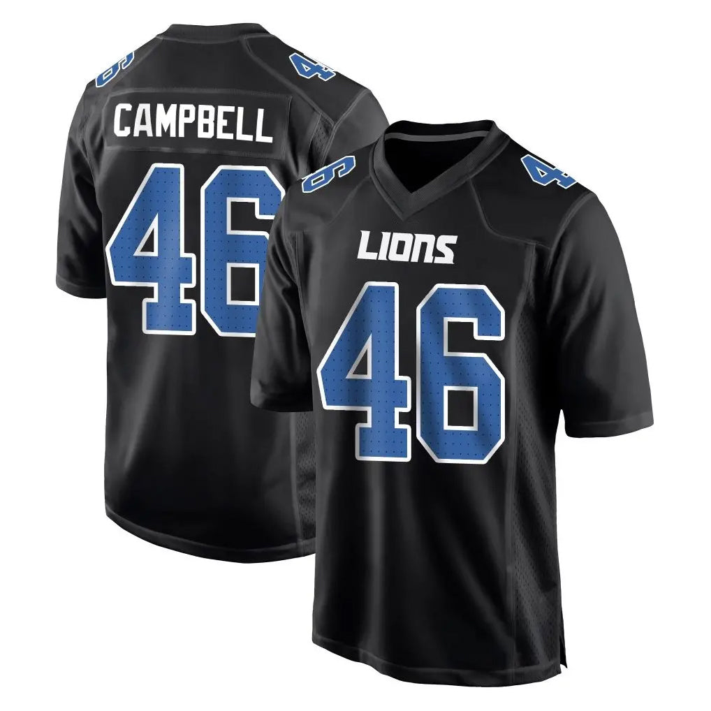D.Lions #46 Jack Campbell Player Black Fashion Home Game Ldoa Stitched Jerseys