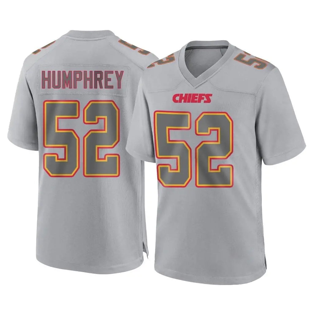 KC.Chiefs #52 Creed Humphrey Player Gray Atmosphere Fashion Game Ldoa Stitched Jerseys