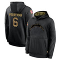 LA.Chargers #6 Denzel Perryman Player Black Salute to Service Hoodies Limited Game Ldoa Stitched Jerseys