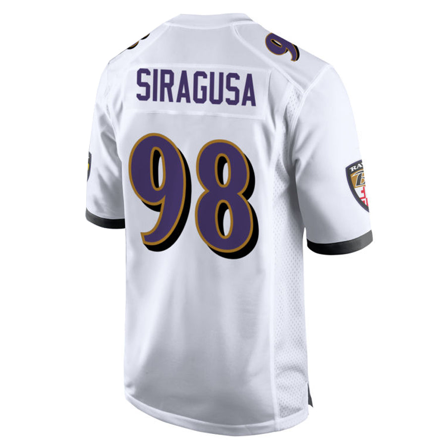 B.Ravens #98 Tony Siragusa Player White Alternate Home Game Ldoa Stitched Jerseys