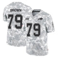 B.Bills #79 Spencer Brown Player Arctic Camo Salute to Service Limited Game Ldoa Stitched Jerseys