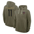 A.Cardinals #11 Larry Fitzgerald Player Olive Salute to Service Hoodies Ldoa Stitched Jerseys
