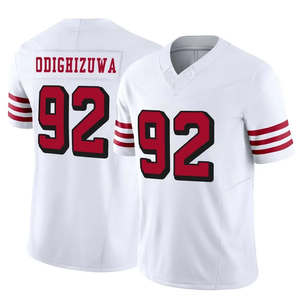 SF.49ers #92 Osa Odighizuwa Player White Limited Alternate Vapor F.U.S.E. Home Game Ldoa Stitched Jerseys