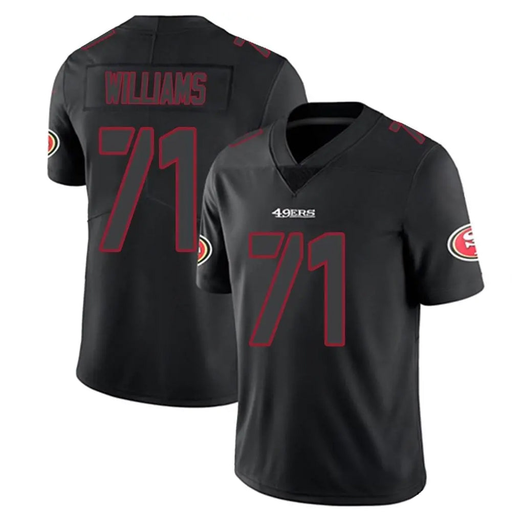 SF.49ers #71 Trent Williams Player Black Impact Limited Home Game Ldoa Stitched Jerseys
